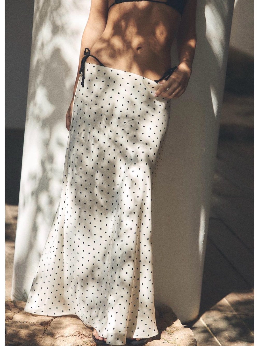 Zara satin polkadot miniskirt
